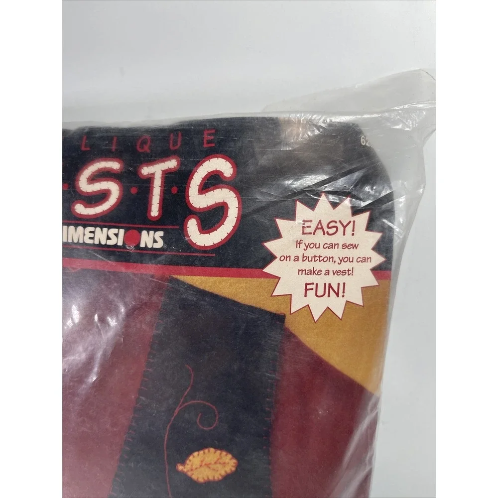 Vintage New DIMENSIONS 62089 Applique Vest Craft Kit‎ 1996 Colors Of Autumn